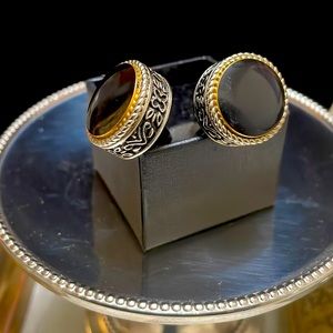 Beautiful black and silver Cufflinks by Tietanica